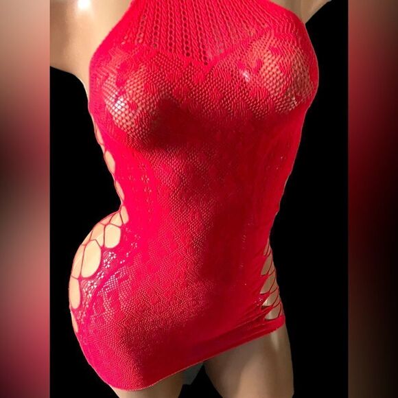 Red Halter l Top l Cover-up l Intimate l OS High-Stretch l Nwot - Picture 8 of 8